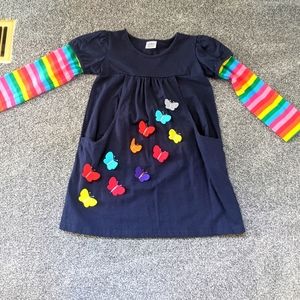 Butterfly dress with rainbow sleeves